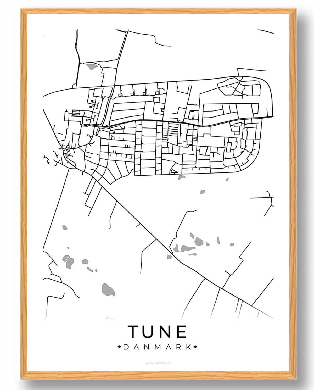 Tune by plakat - hvid (Størrelse: L - 50x70cm (B2))