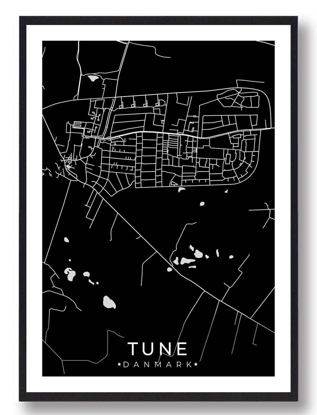 Tune by plakat - sort (Størrelse: L - 50x70cm (B2))