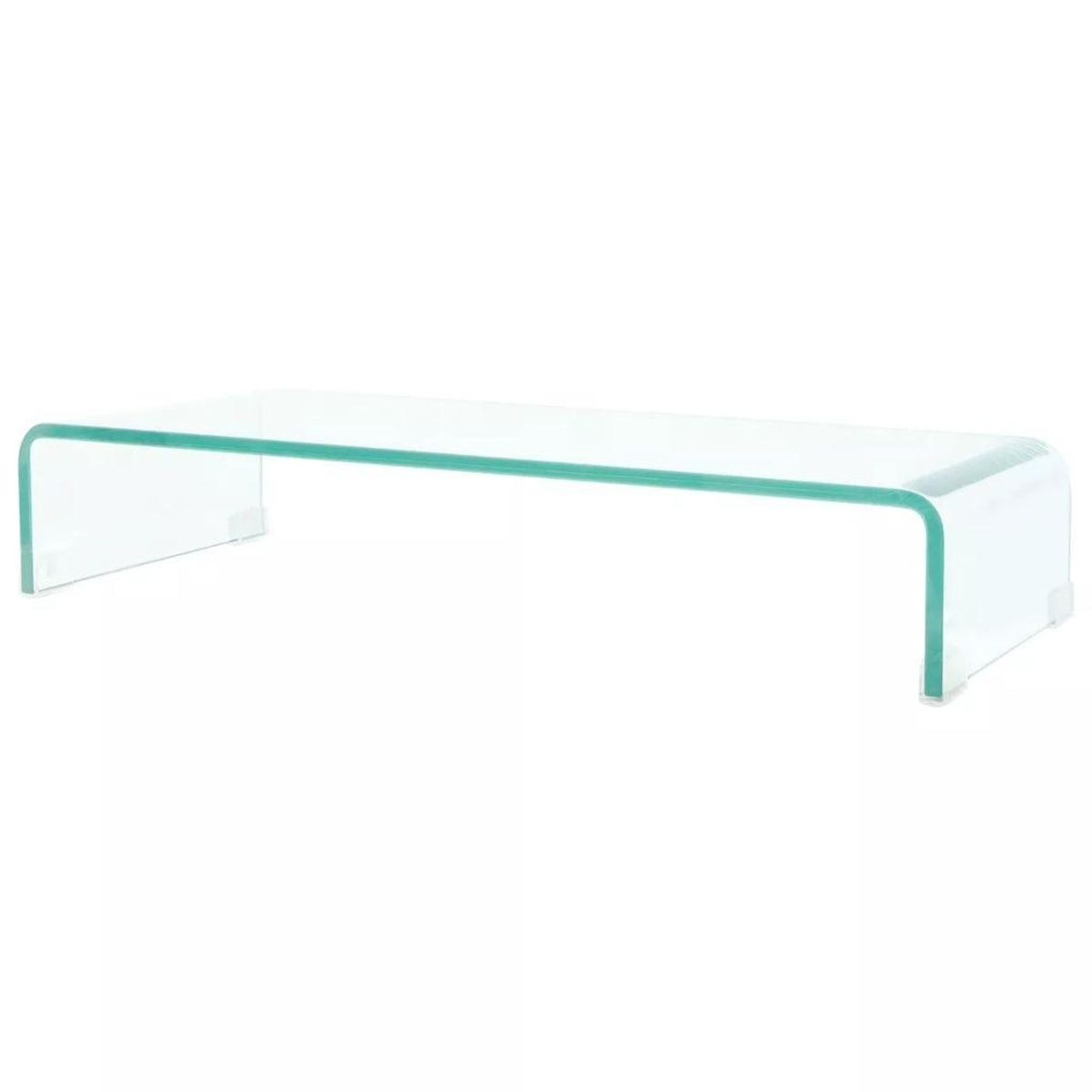 TV-stander/monitorstand klart glas 70x30x13 cm