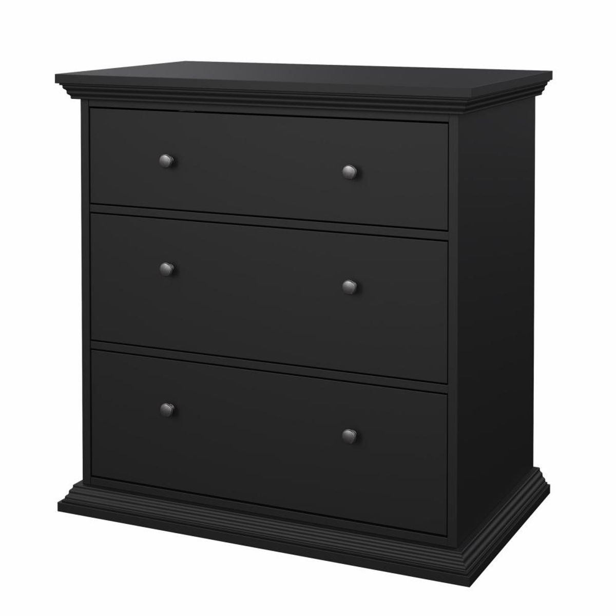 TVILUM North Chest med 3 skuffer, Matt Black, 86,3 x 51,6 x 88,2 cm