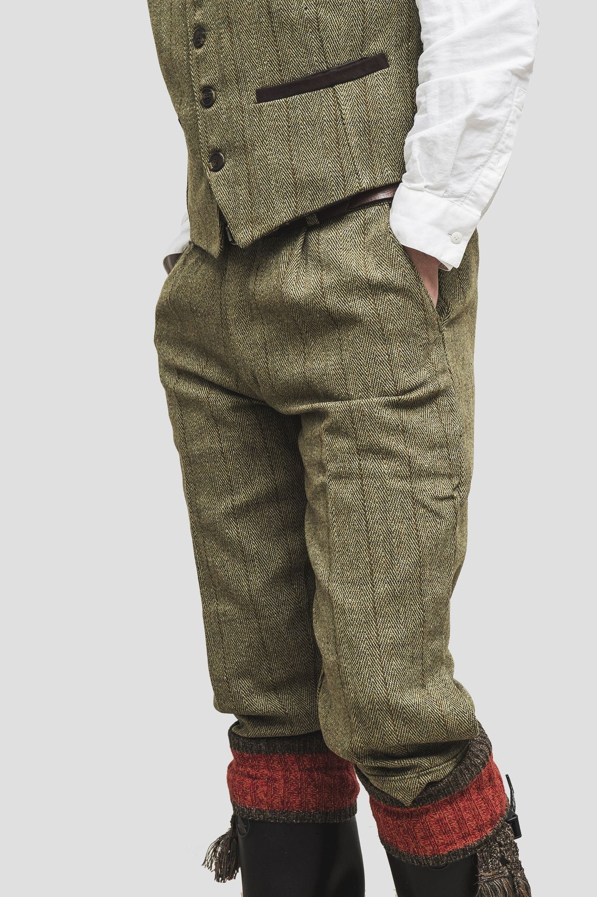 Tweed Breeks knæbukser (LANG udgave), lys salvie - 32 L