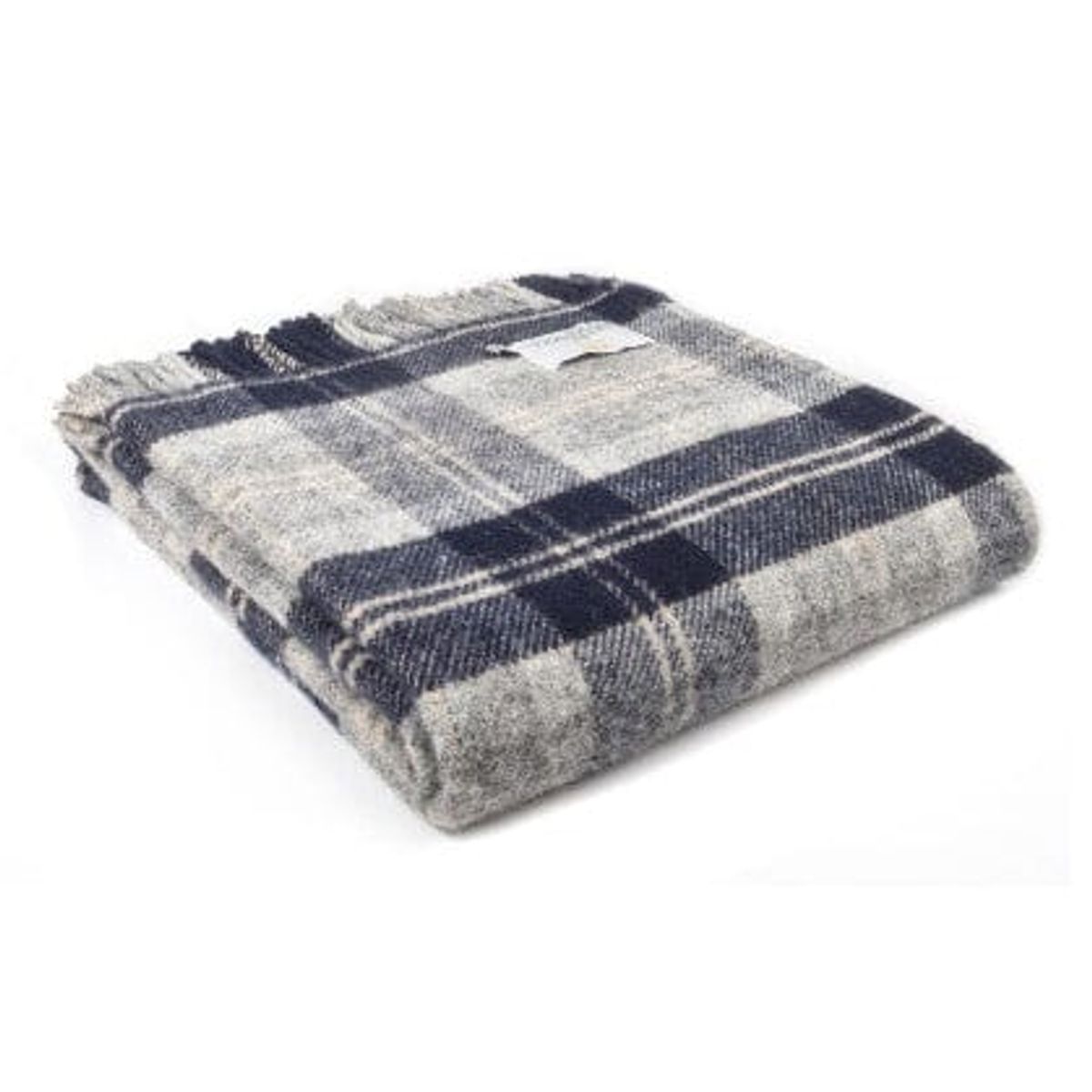 Tweedmill - Uldplaid Ternet - Navy Bannockbane - 150 X 183cm