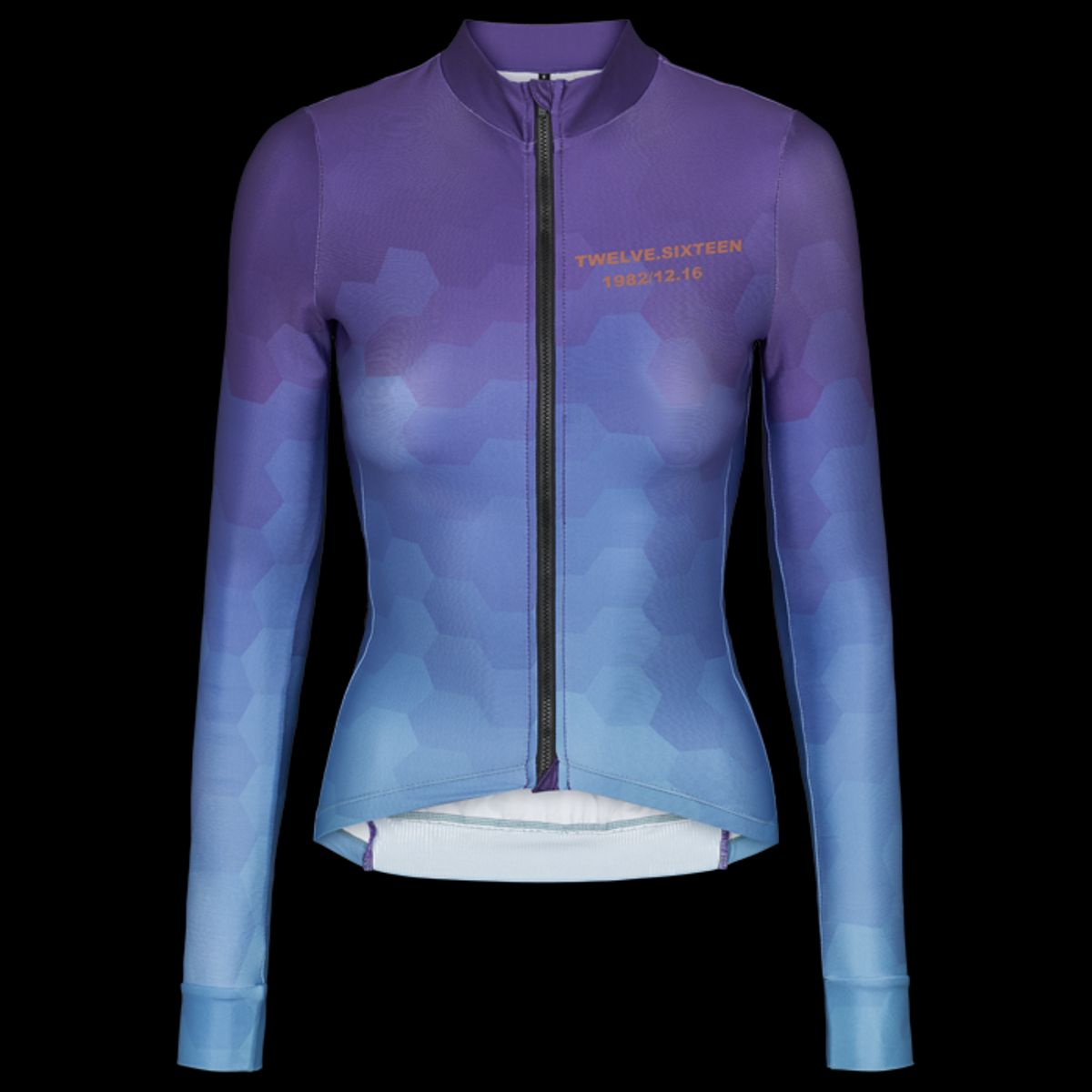 Twelve Sixteen Langærmet Cykeltrøje Sky Blue Multi Kvinder Fit - Smal