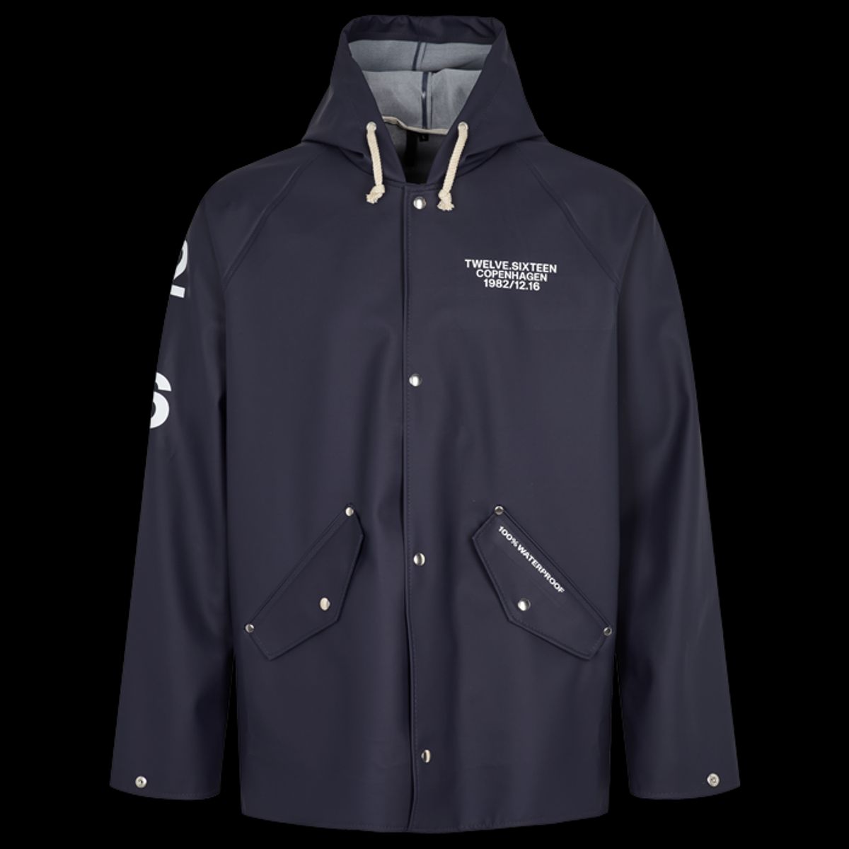 Twelve Sixteen Regnjakke RAIN 200 Med Knappe lukning Vandsøjletryk 15,000 mm Blå - XL / Navy