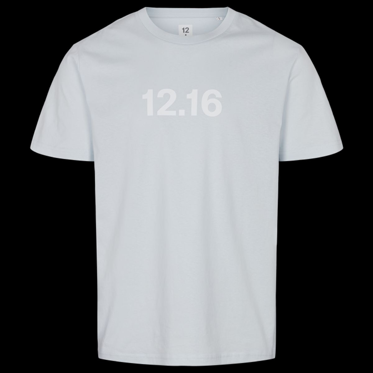 Twelve Sixteen T-Shirt 100% Økologisk Bomuld 12.16 logo Lys blå - XS