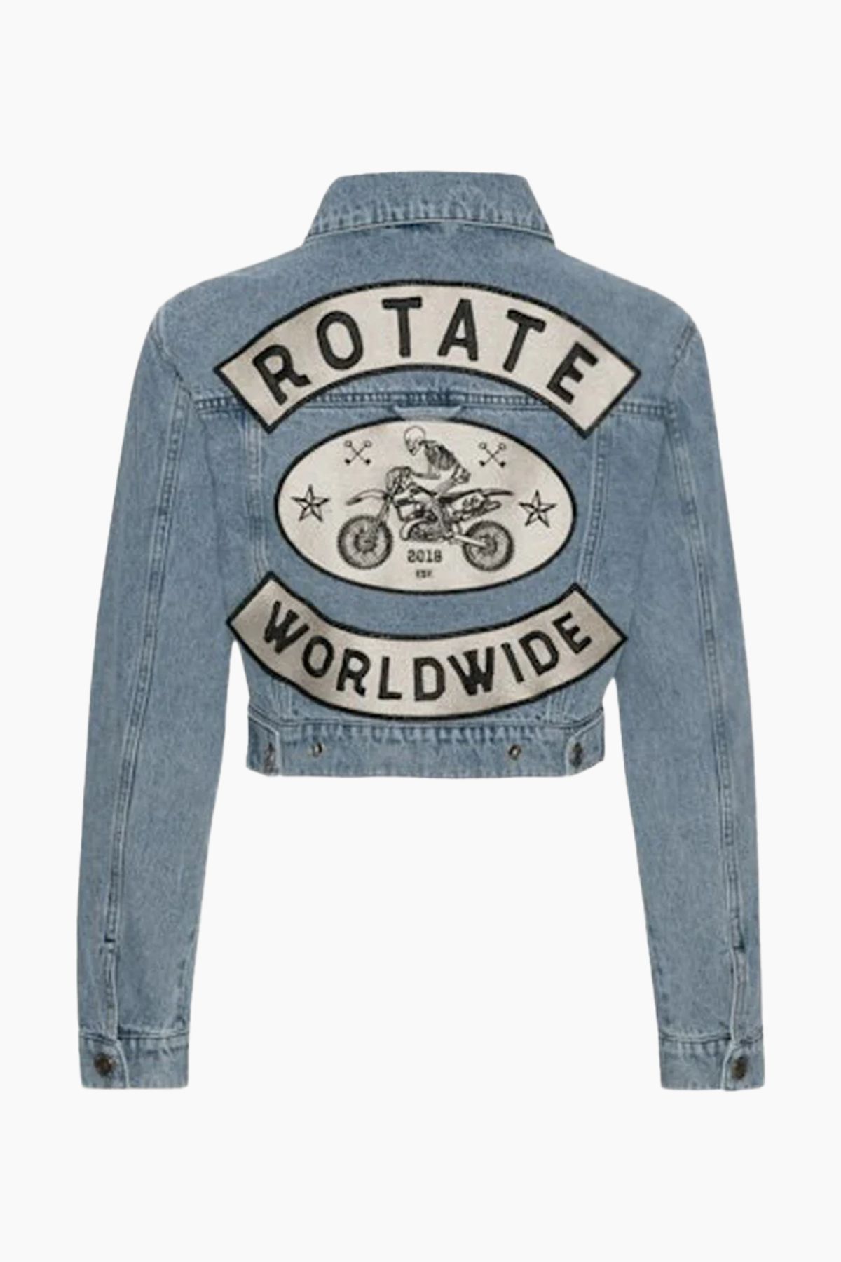 Twill Oversized Jacket - Medium Blue Denim - ROTATE - Blå L