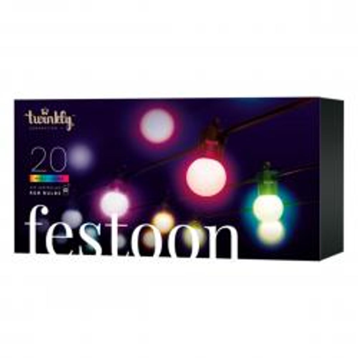 Twinkly Festoon. 10m. Black Cable - Lyskæde