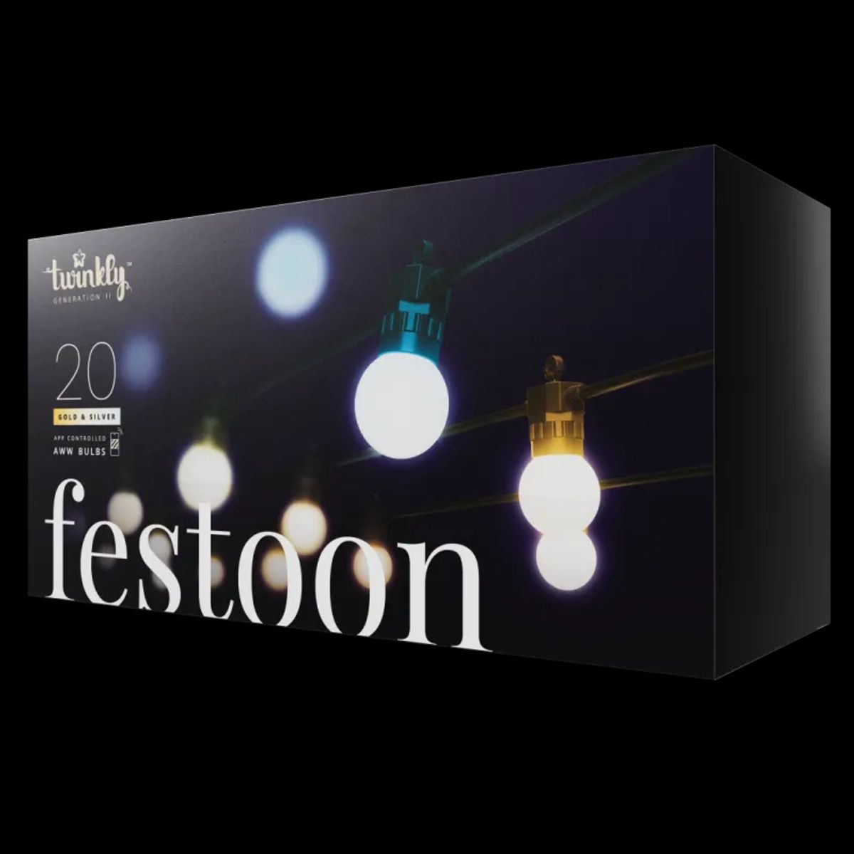 Twinkly Festoon Party Lights Lyskæde 20LED AWW G45 Bulbs