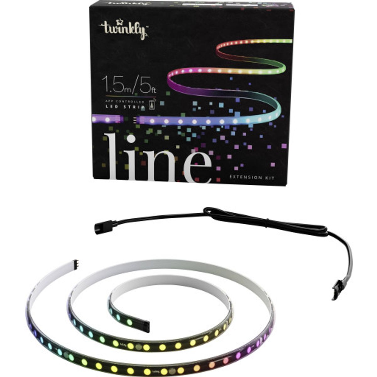 Twinkly Line LED bånd, 1,5 meter, farvet lys, forlængersæt