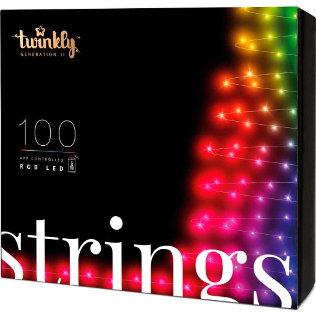 Twinkly Strings lyskæde 8 meter med 100 lys i farver