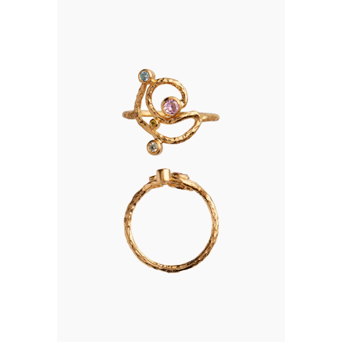 Twirly Candy Dots Ring - Gold - Stine A - Guld 58