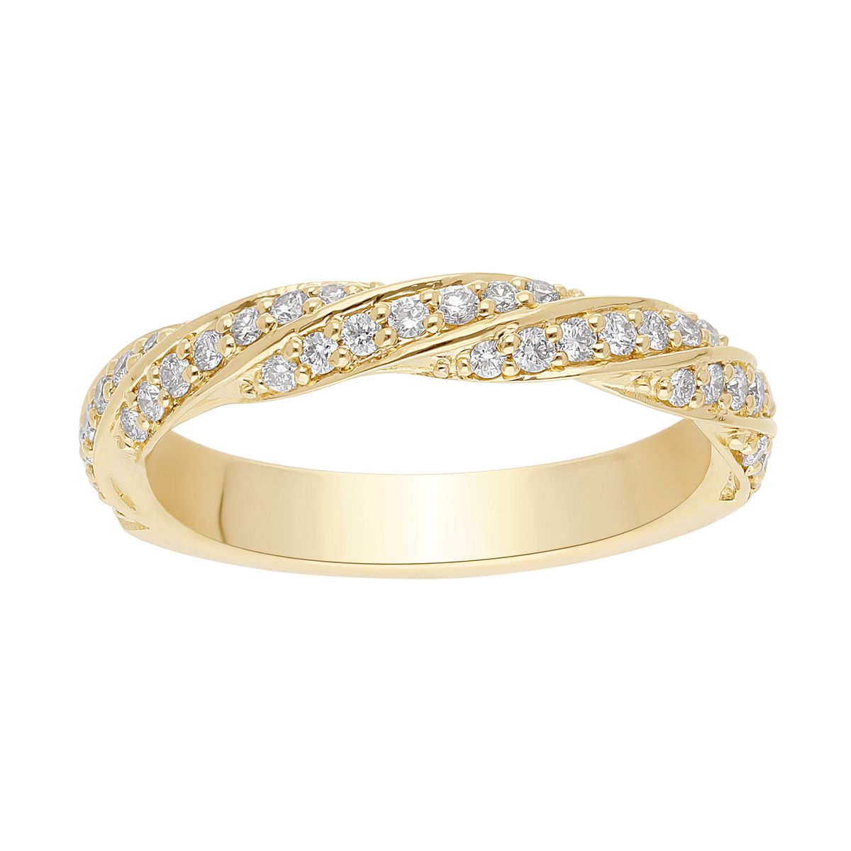 "Twisted" Alliancering i 14 kt. Guld eller hvidguld, 0.34 ct. Diamanter - 49