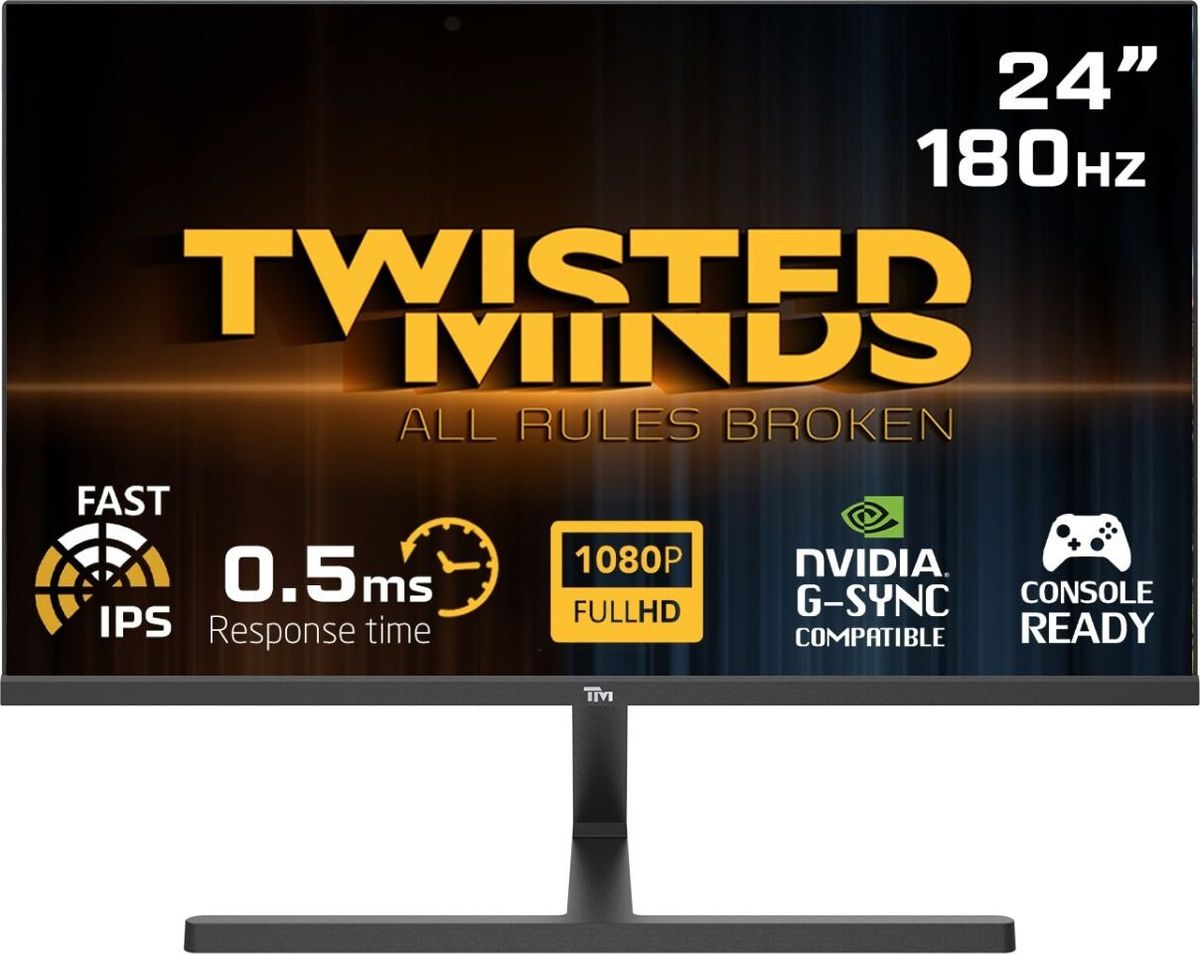 Twisted Minds - 24 ,flat ,fhd ,180hz, 0.5ms, Fast Ips, Hdr ,hdmi2.1 Gaming Monitor