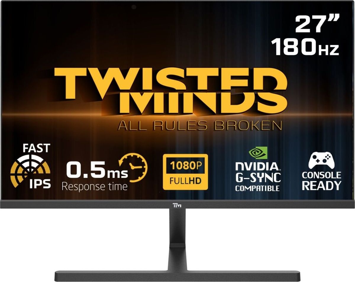 Twisted Minds - Blaze Series Flat 27 Fhd - 180hz 0.5 Ms Fast Ips Hdmi 2.1 Gaming Monitor Black