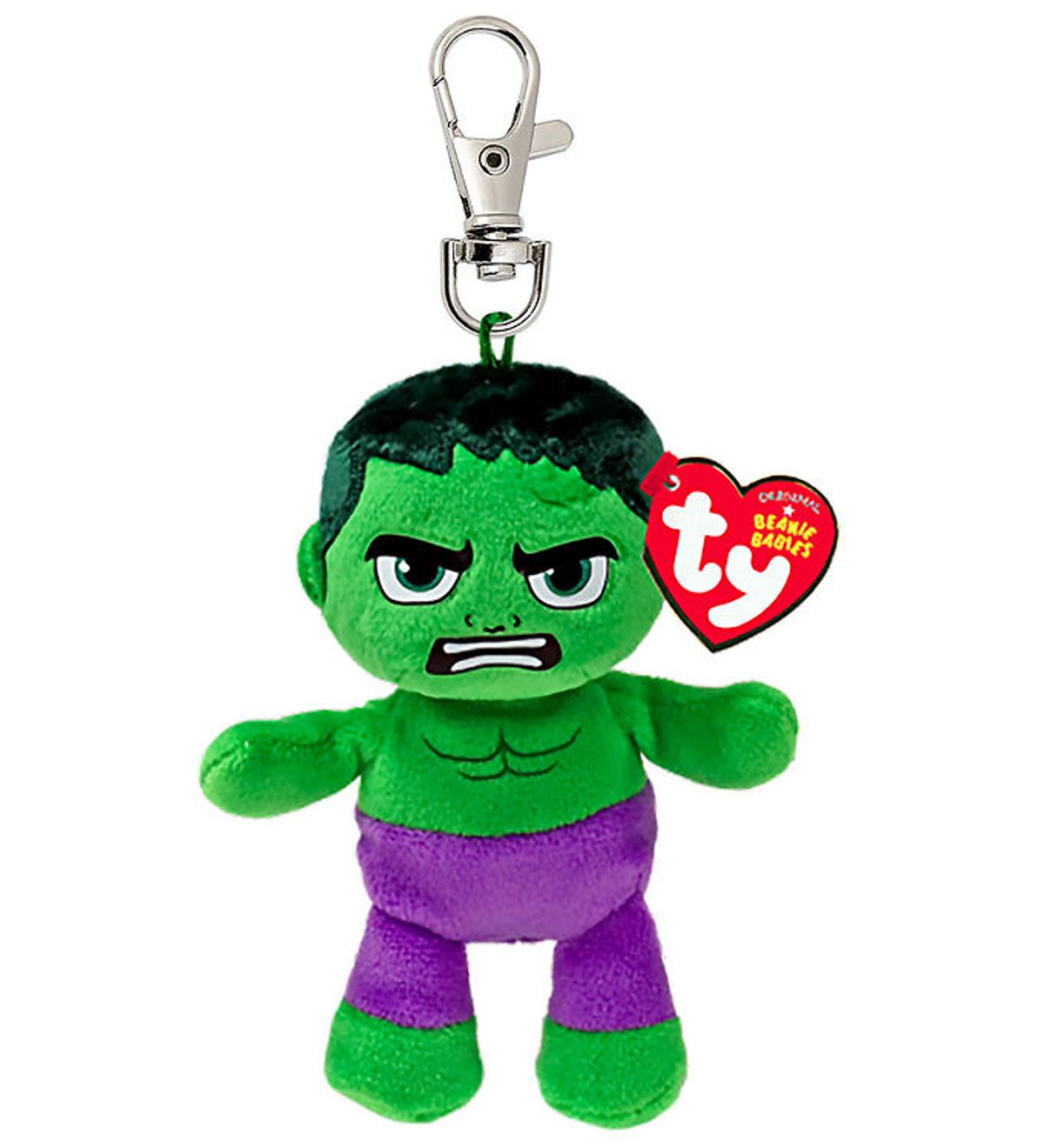 Ty Nøglering m. Bamse - Beanie Babies - 10 cm - Marvel Hulk