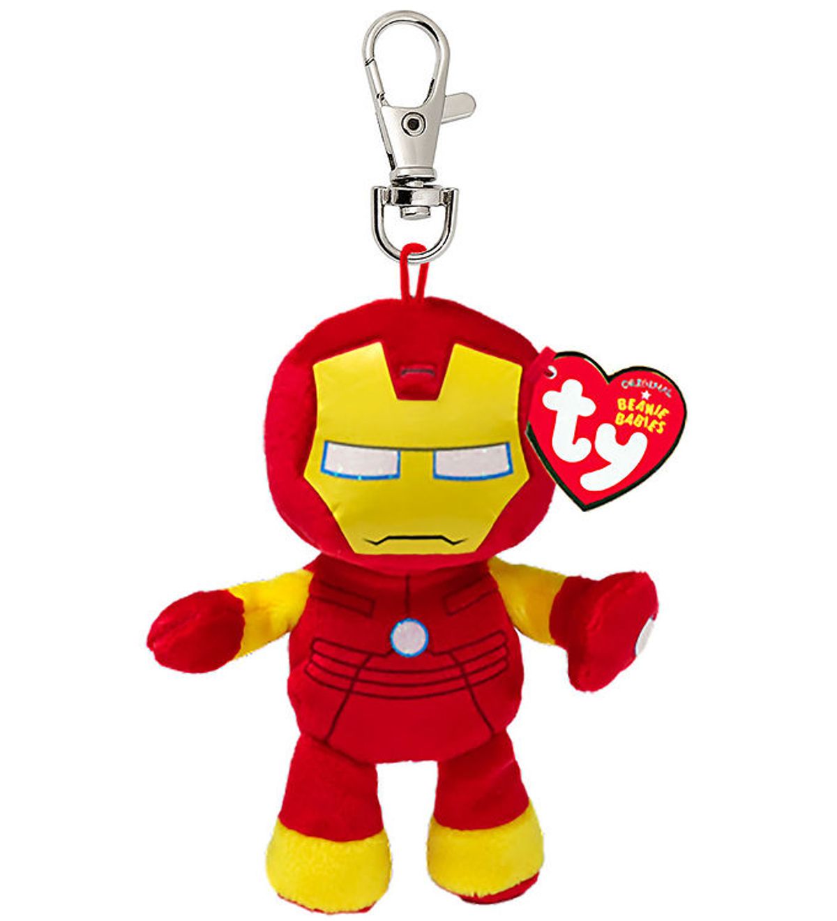 Ty Nøglering m. Bamse - Beanie Babies - 10 cm - Marvel Iron Man