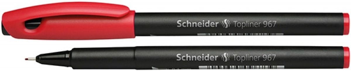 Tynd pen SCHNEIDER Topliner 967, 0,4 mm, hængende, rød.