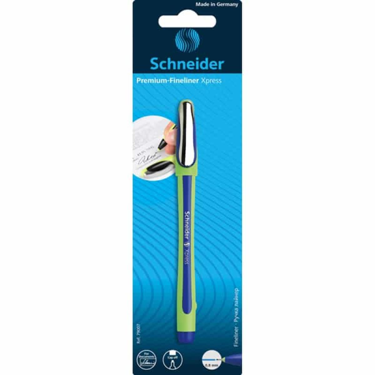 Tynd pen SCHNEIDER Xpress, 0,8mm, blister, blå.