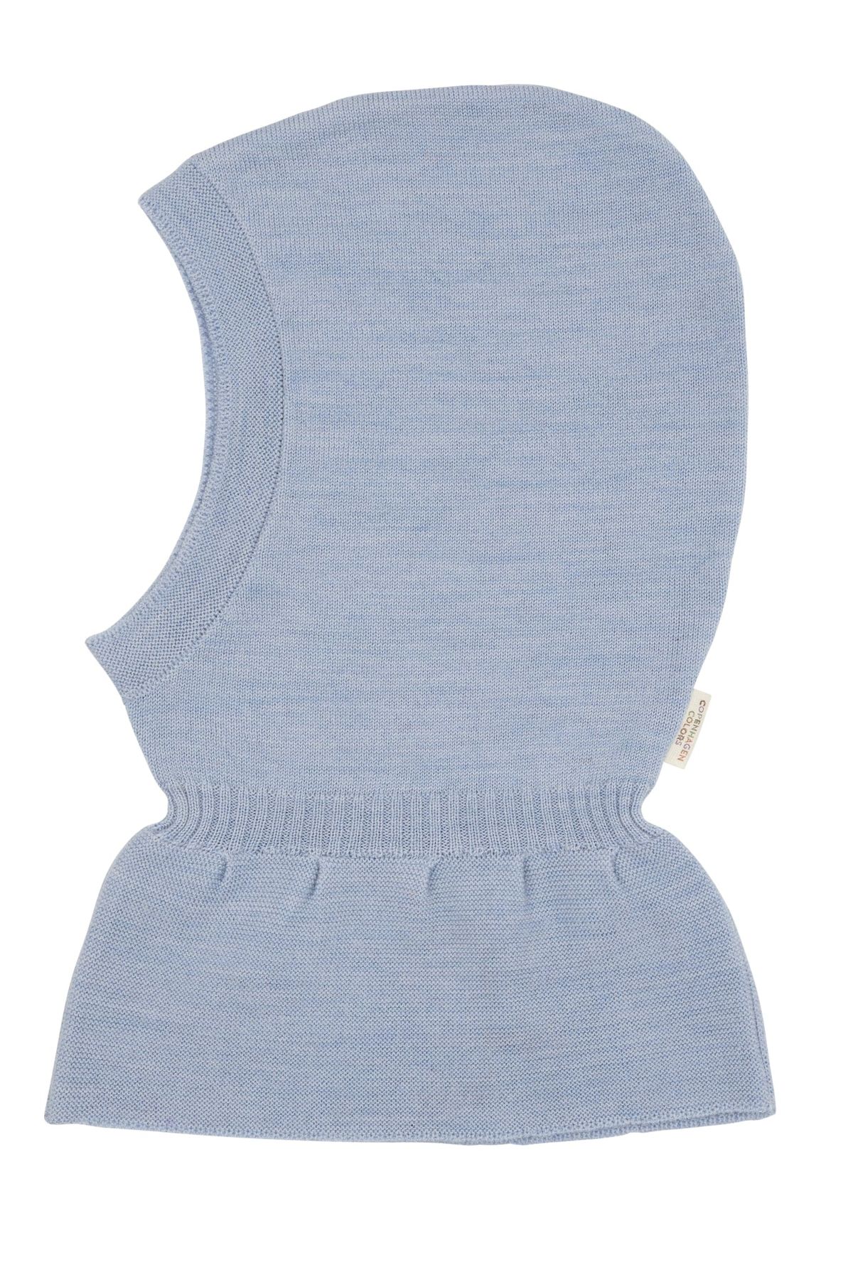 TYNDSTRIKKET ELEFANTHUE I MERINOULD - DUSTY BLUE - DUSTY BLUE / 48-50/9M-3Y