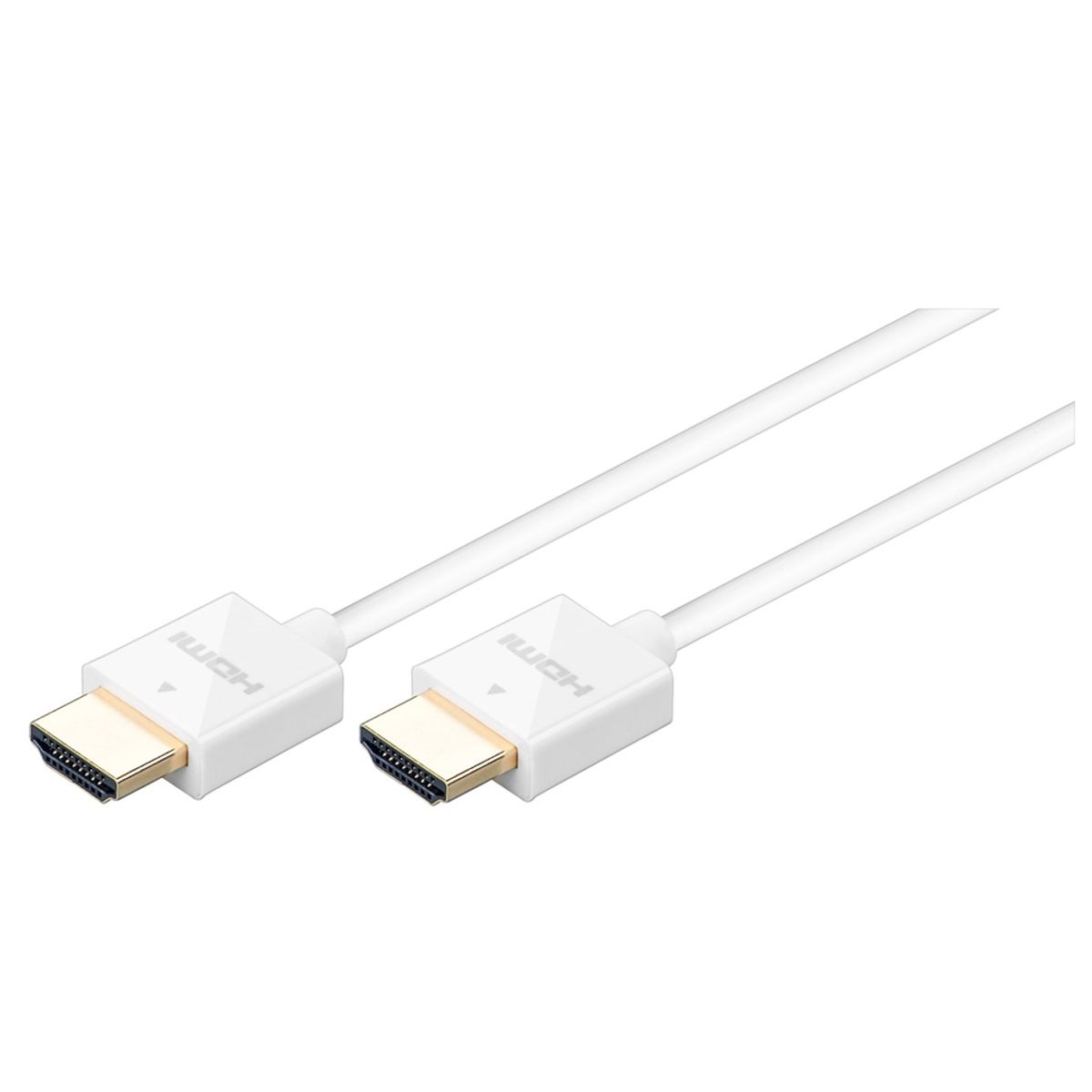 Tyndt HDMI kabel - 4K/30Hz - Guldbelagt - Hvid - 2 m