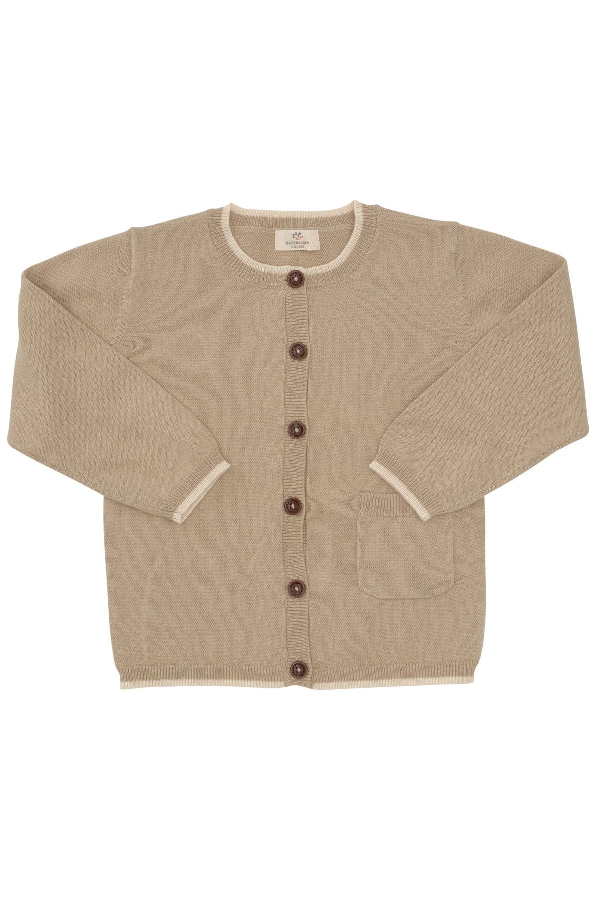 TYNDT STRIKKET CARDIGAN M. LOMME - LT TAUPE - LT TAUPE / 104