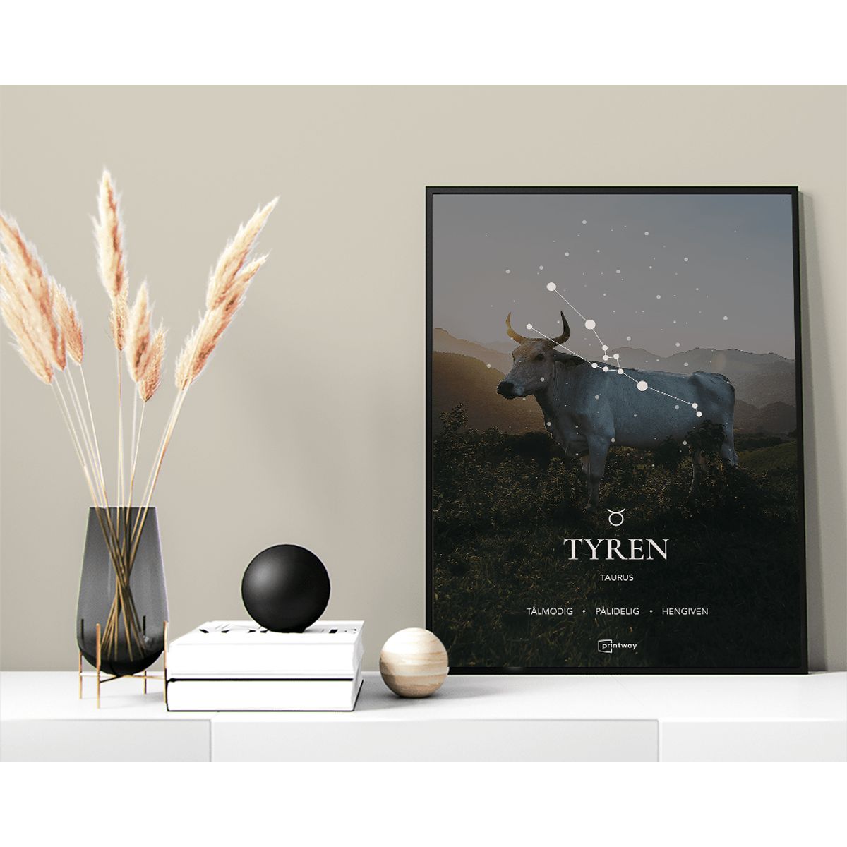 Tyren Stjernetegn Plakat Motiv 70×100 cm (B1)