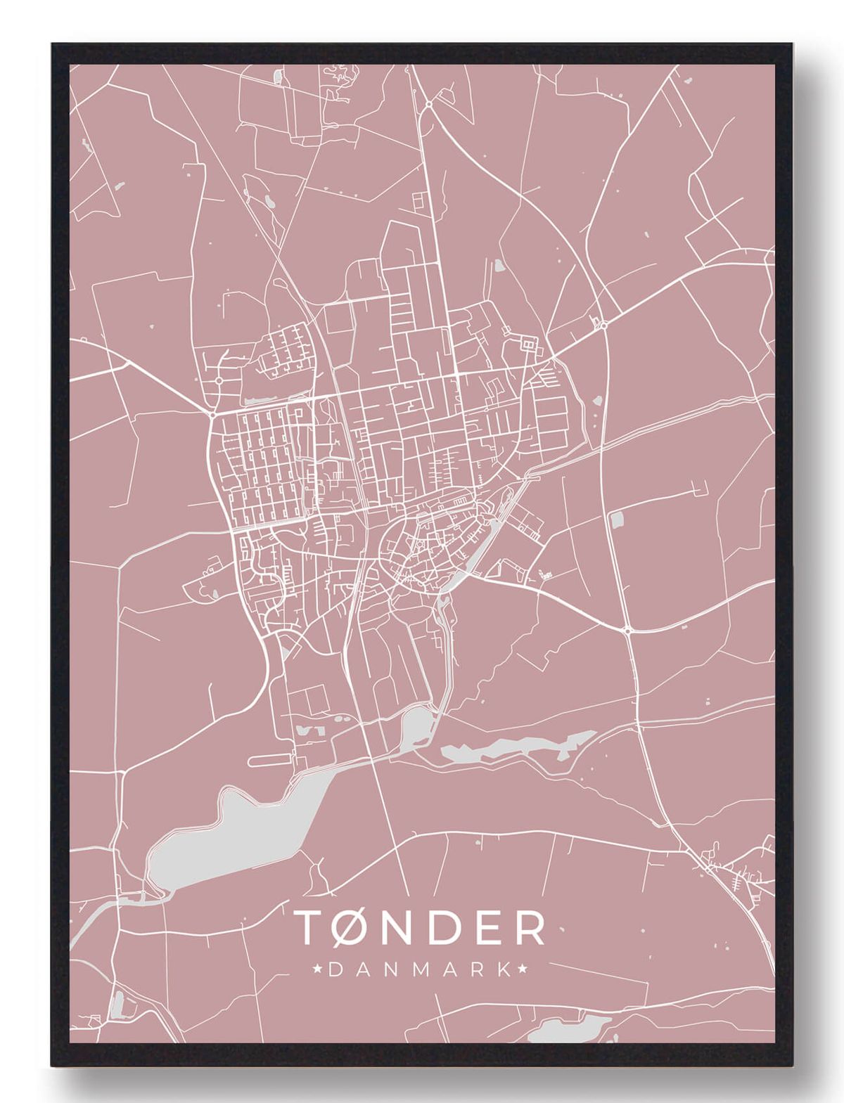 Tønder plakat - rosa (Størrelse: L - 50x70cm (B2))