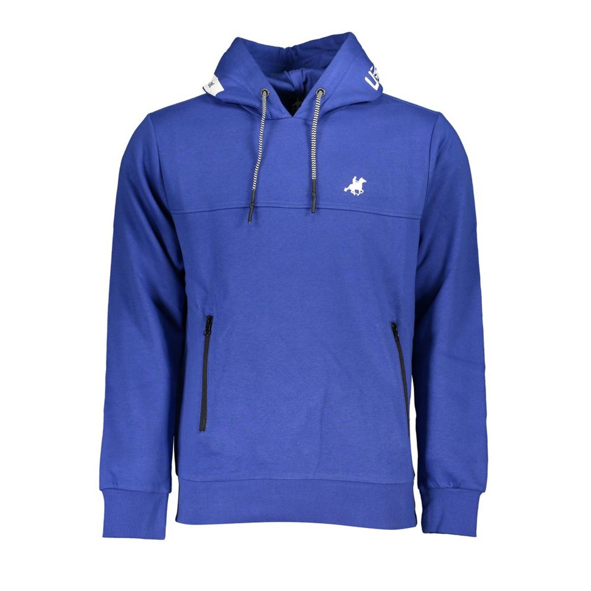 U.S. Grand Polo Chic Blue Hooded Fleece Sweatshirt with Logo Detail