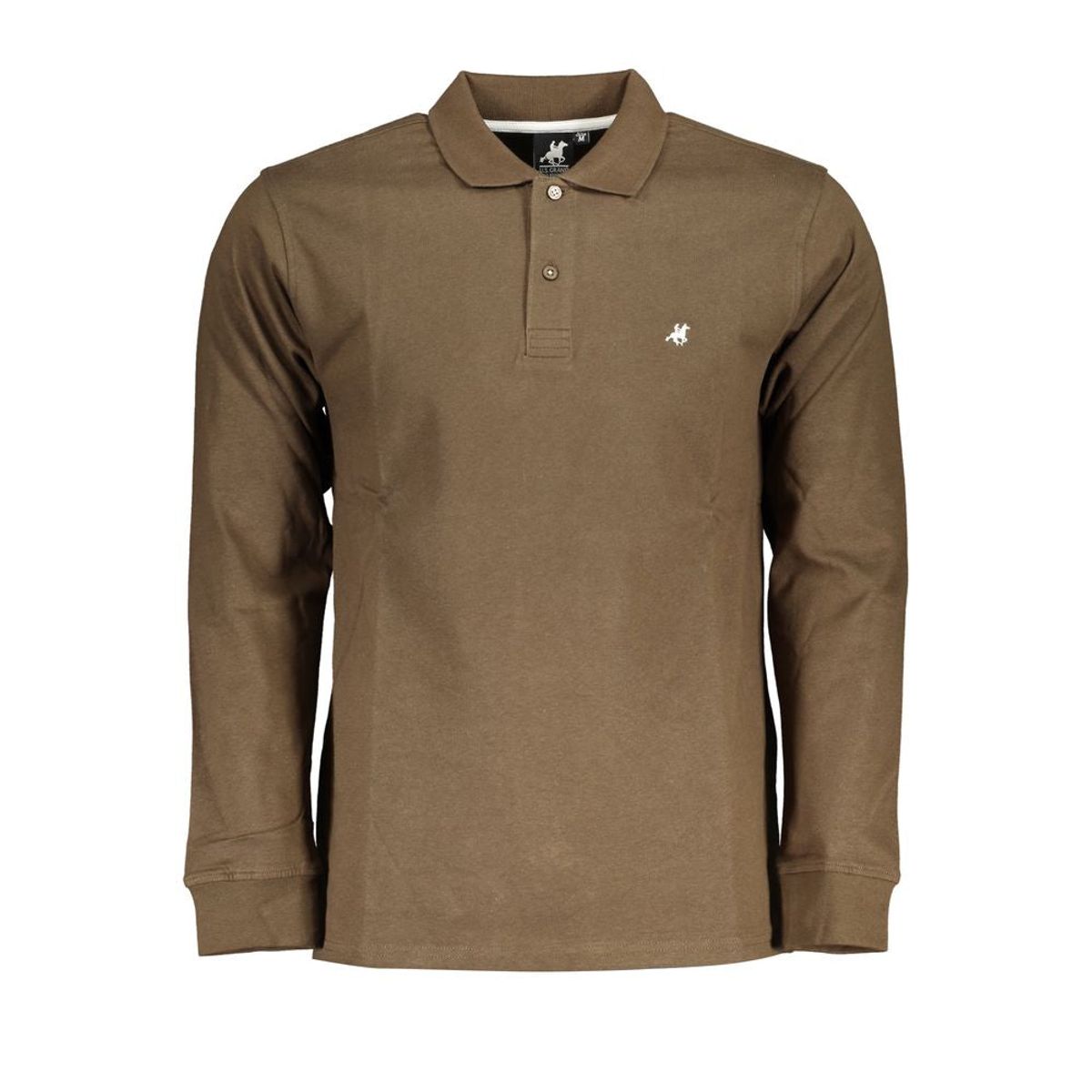 U.S. Grand Polo Elegant Long-Sleeved Brown Polo for Men