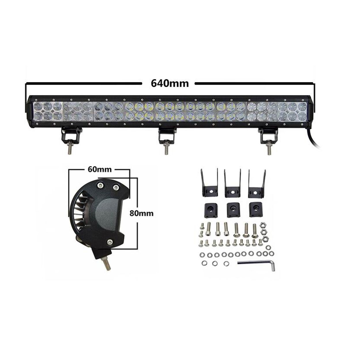 UDSALG - LED Lys bro / lys bar 162 watt 12/24 volt Combo - Dinled - Køretøjs projektører