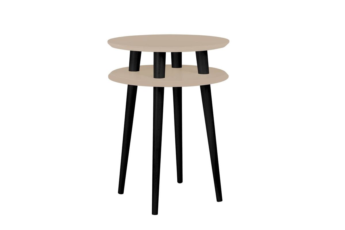 UFO Sidebord diameter 45cm x H 61cm Brun Beige / Sorte Ben