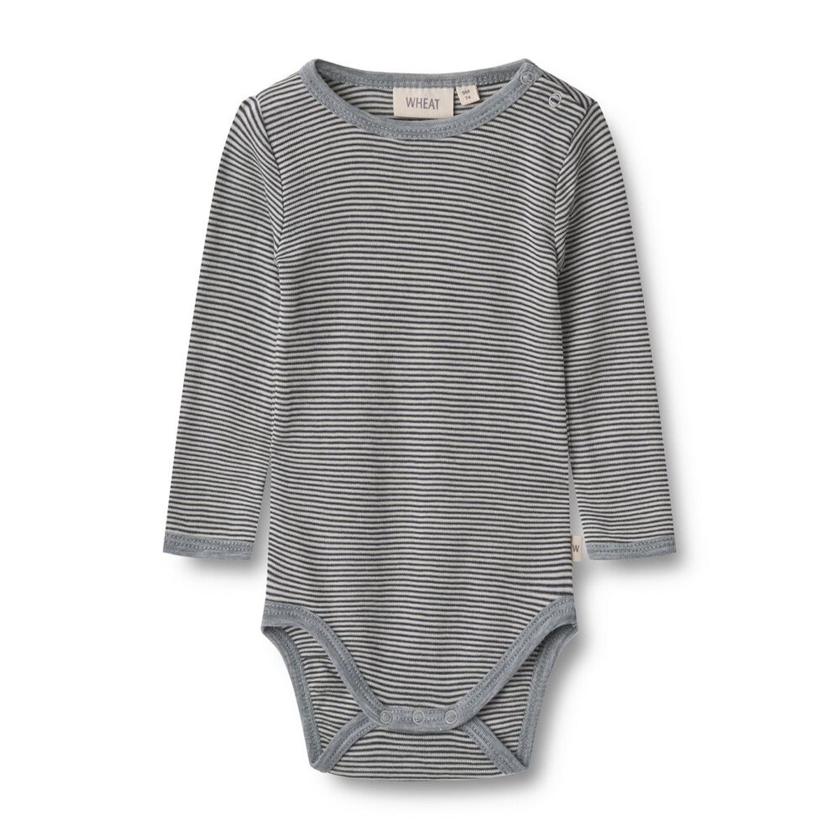 Uld body langærmet Lucca - Navy Stripe - 68