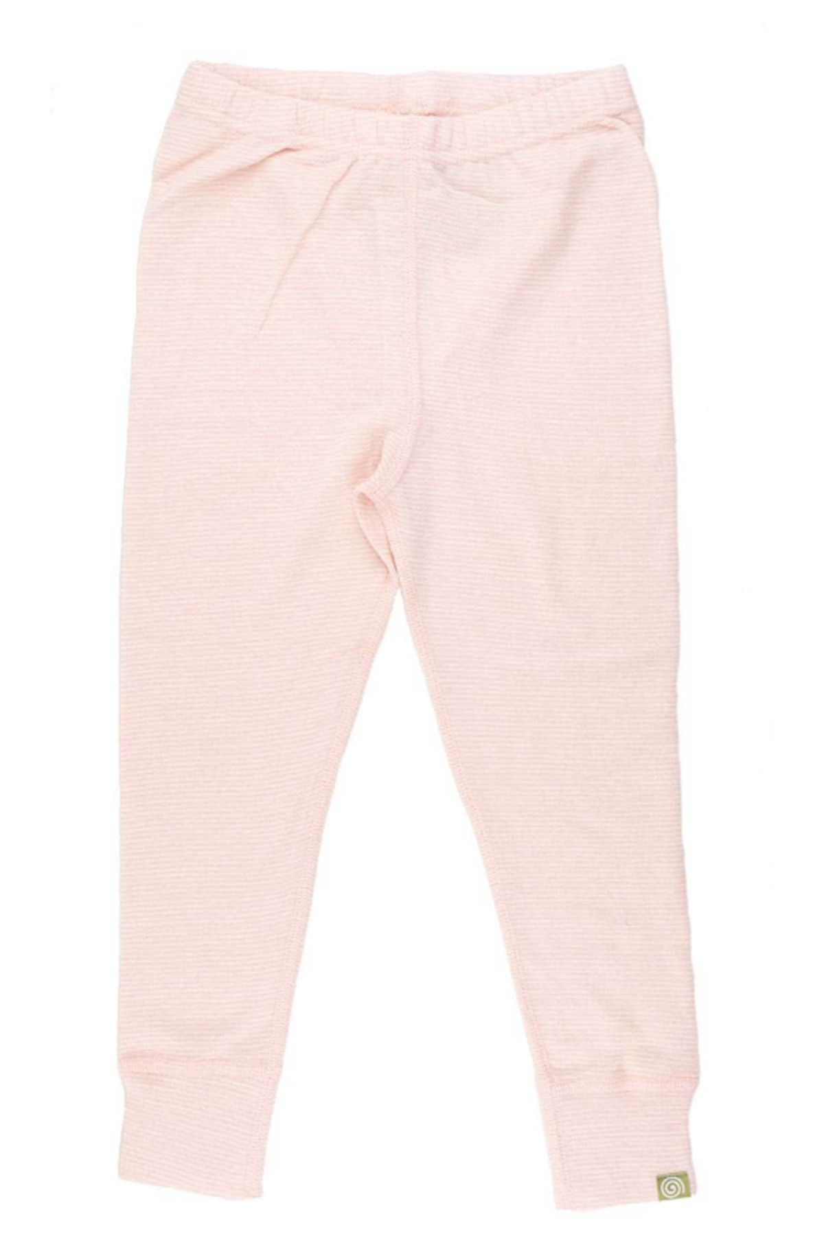 Uld leggings - Rosa smalstribet