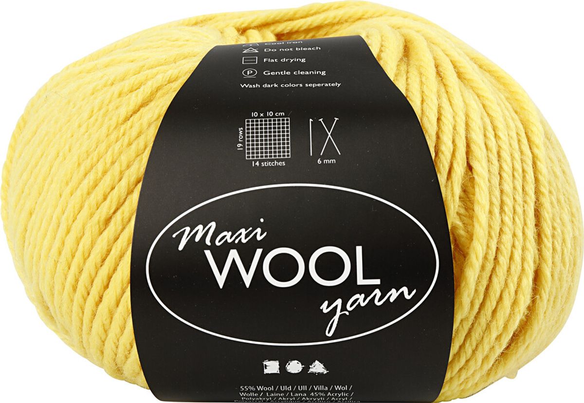 Uldgarn - Maxi Wool - L 125 M - Gul - 100 G