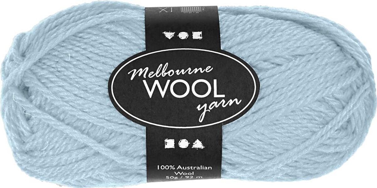 Uldgarn - Melbourne Wool - L 92 M - Lys Turkis - 50 G