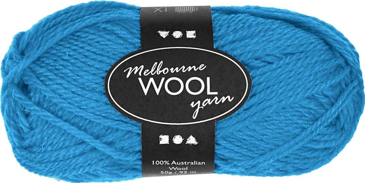 Uldgarn - Melbourne Wool - L 92 M - Lyseblå - 50 G