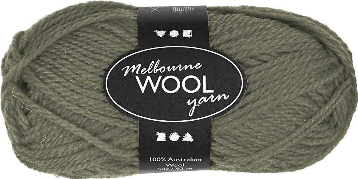 Uldgarn - Melbourne Wool - L 92 M - Mørk Grøn - 50 G