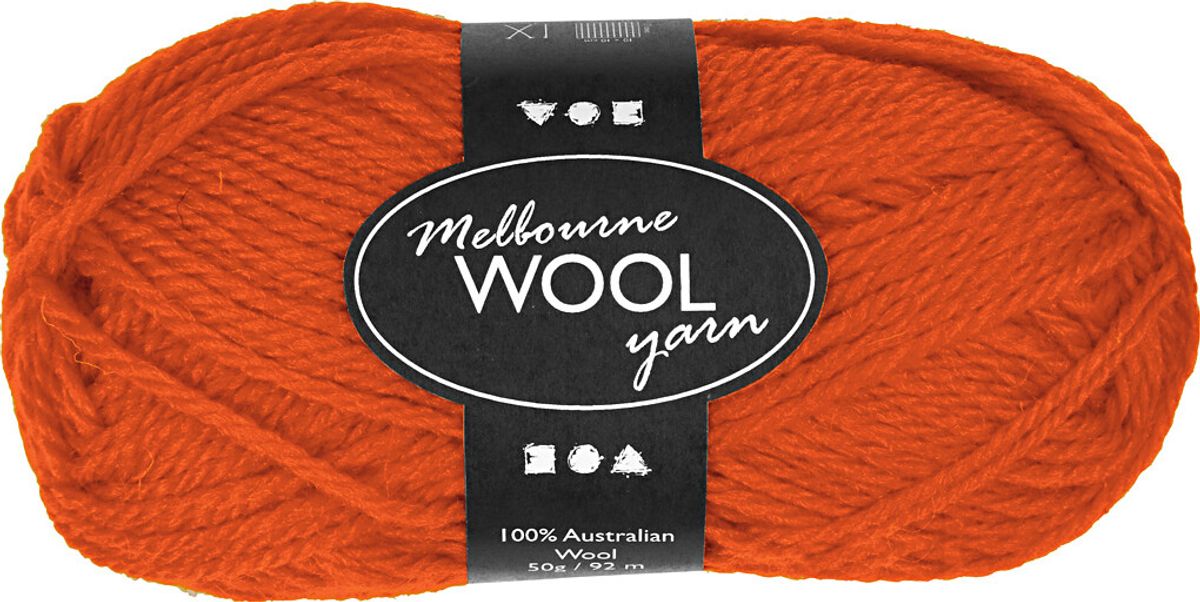 Uldgarn - Melbourne Wool - L 92 M - Orange - 50 G