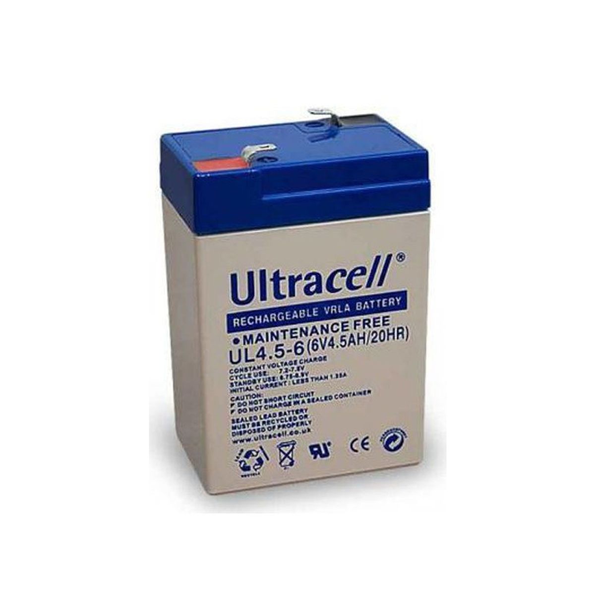 Ultracell batteri 6V - 4,5Ah