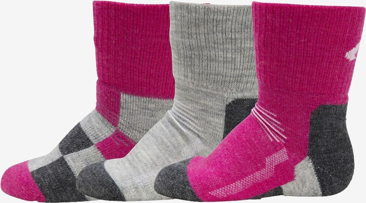 Ulvang - Uldsokker børn, 3 pak (Pink) - 22-24