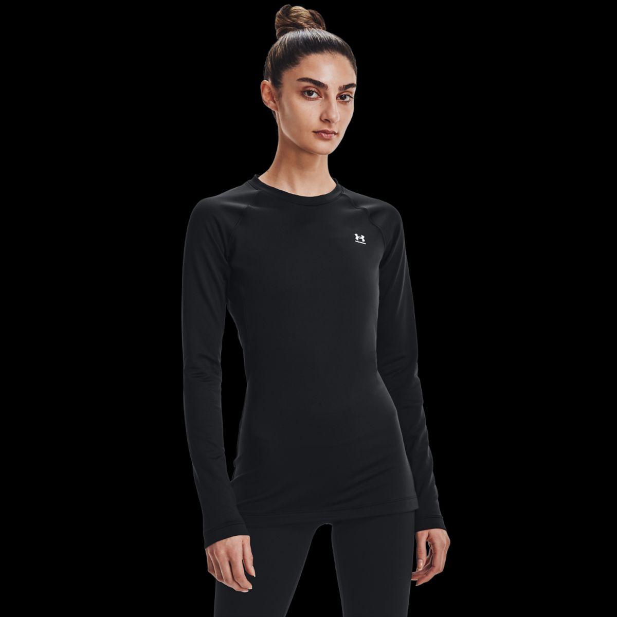 Under Armour Kvinders - ColdGear Authentics Crew - Black XS