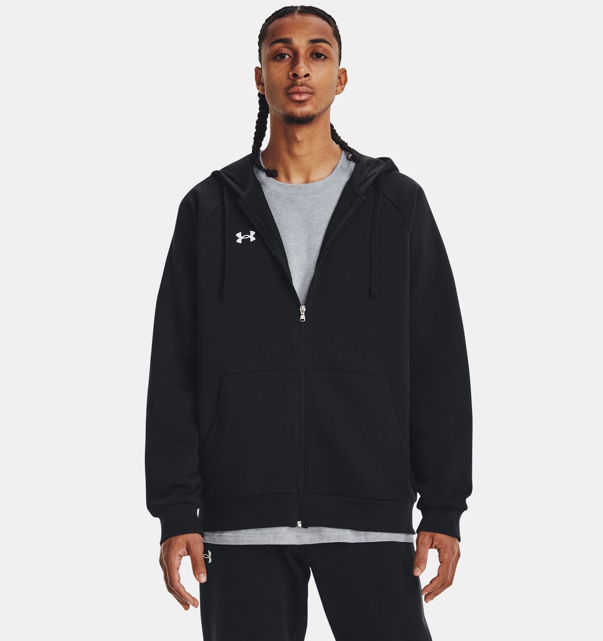 Under Armour Mænd - Rival Fleece Full-Zip Hoodie - Sort 3XL