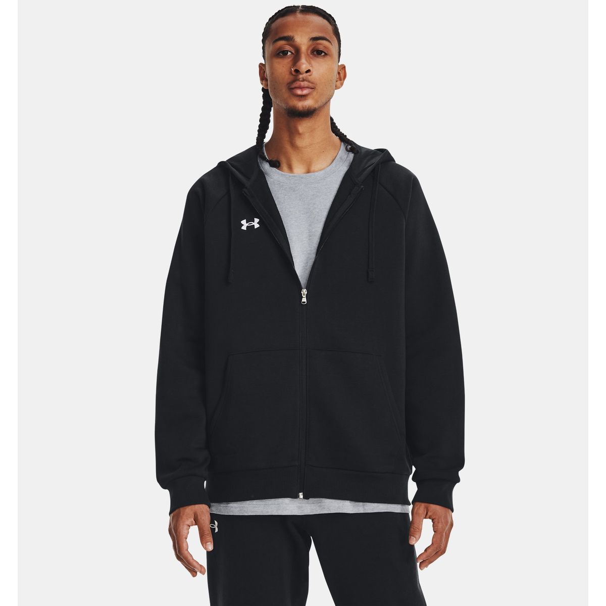 Under Armour Mænd - Rival Fleece Full-Zip Hoodie - Sort 4XL