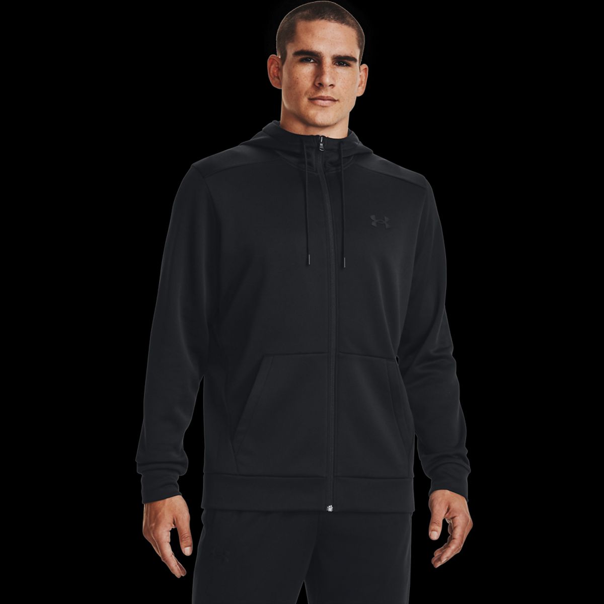 Under Armour Mænds - Armour Fleece Full-Zip Hoodie - Black M