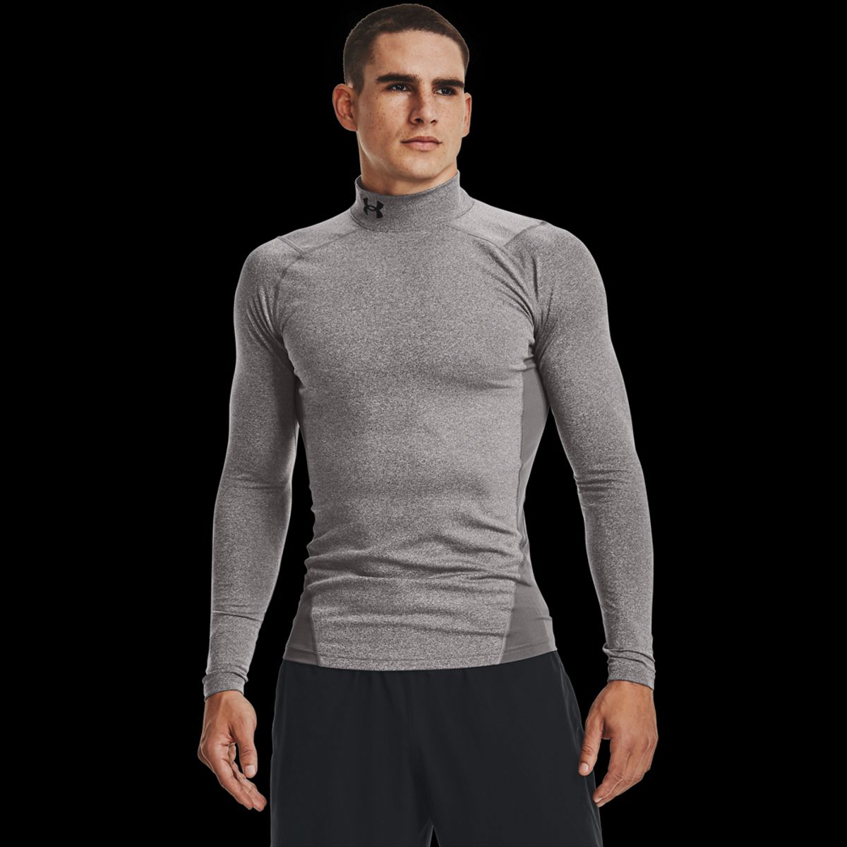 Under Armour Mænds - Coldgear Armour Compression Mock - Charcoal Light Heather 3XL