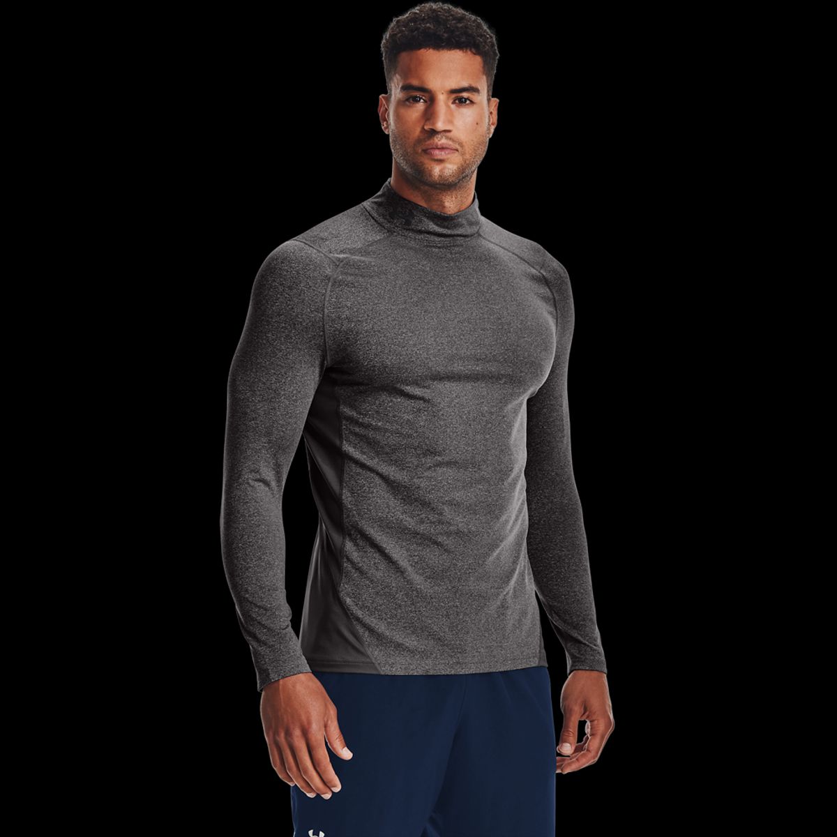 Under Armour Mænds - Coldgear Armour Fitted Mock - Charcoal Light Heather XL