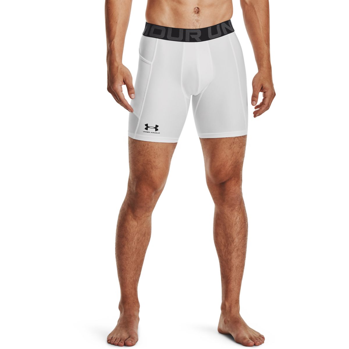 Under Armour Mænds - HeatGear Compression Shorts - Hvid L