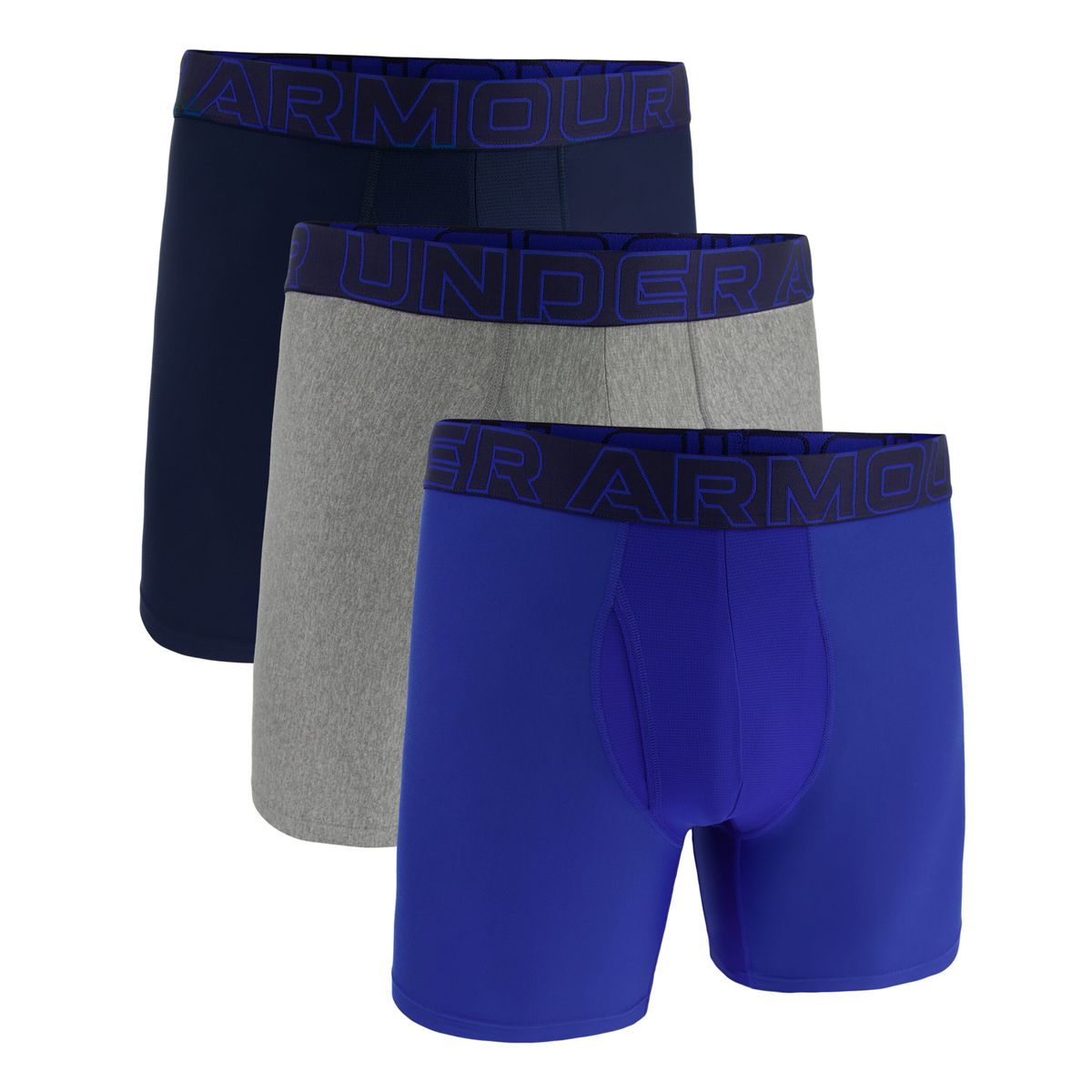 Under Armour Mænds - Tech 6" Boxer Shorts 3-Pack - Blue 4XL