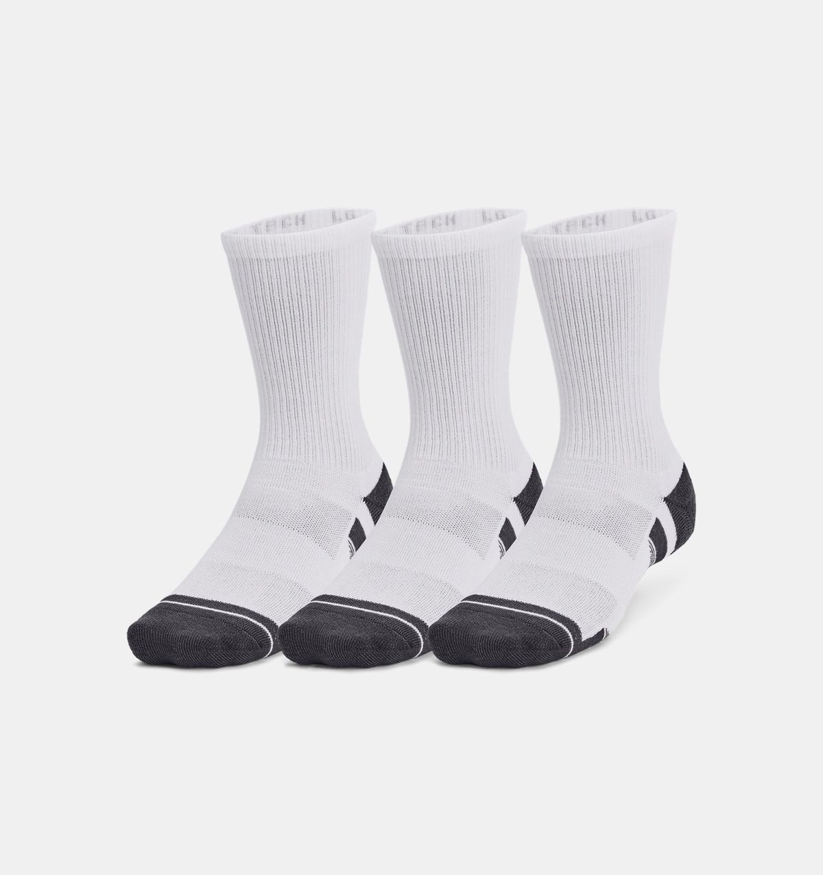 Under Armour Performance - Tech 3 Pack Crew Socks - White L