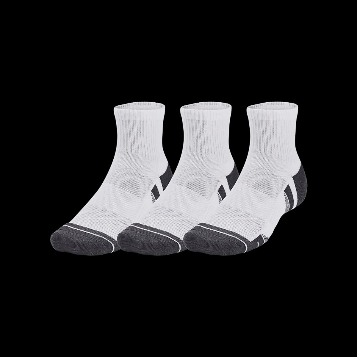 Under Armour Sokker - Performance Tech 3-Pack Quarter Socks - White / Jet Gray L